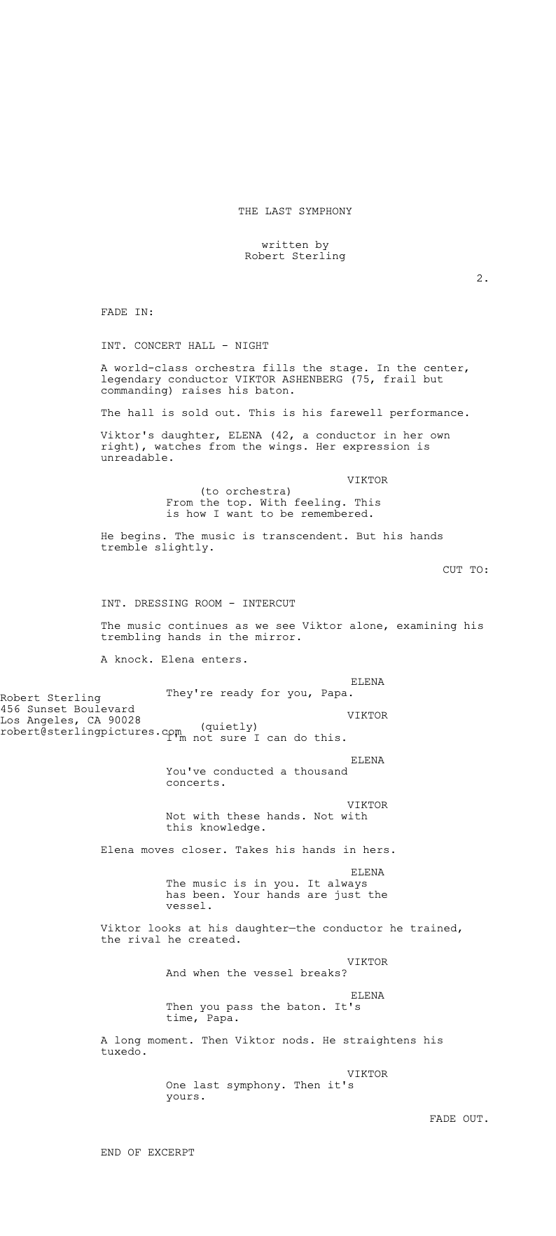 Academy standard screenplay